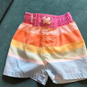 Colorful Striped Kids swim trunks